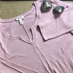 Arizona Jeans Pink Waffle Weave T-shirt Size 2X Jr